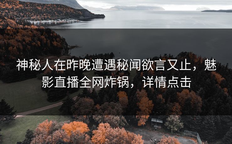 神秘人在昨晚遭遇秘闻欲言又止，魅影直播全网炸锅，详情点击