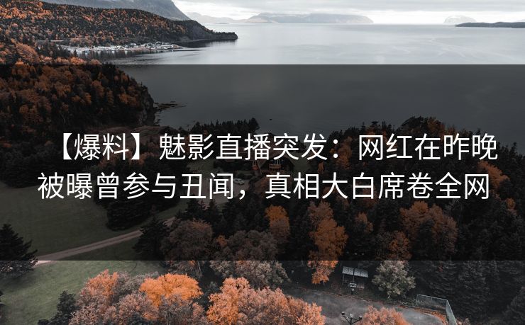 【爆料】魅影直播突发：网红在昨晚被曝曾参与丑闻，真相大白席卷全网