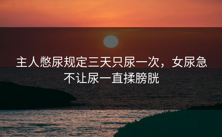 主人憋尿规定三天只尿一次,女尿急不让尿一直揉膀胱