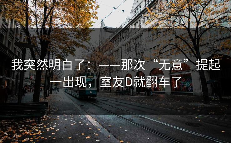 我突然明白了：——那次“无意”提起一出现，室友D就翻车了